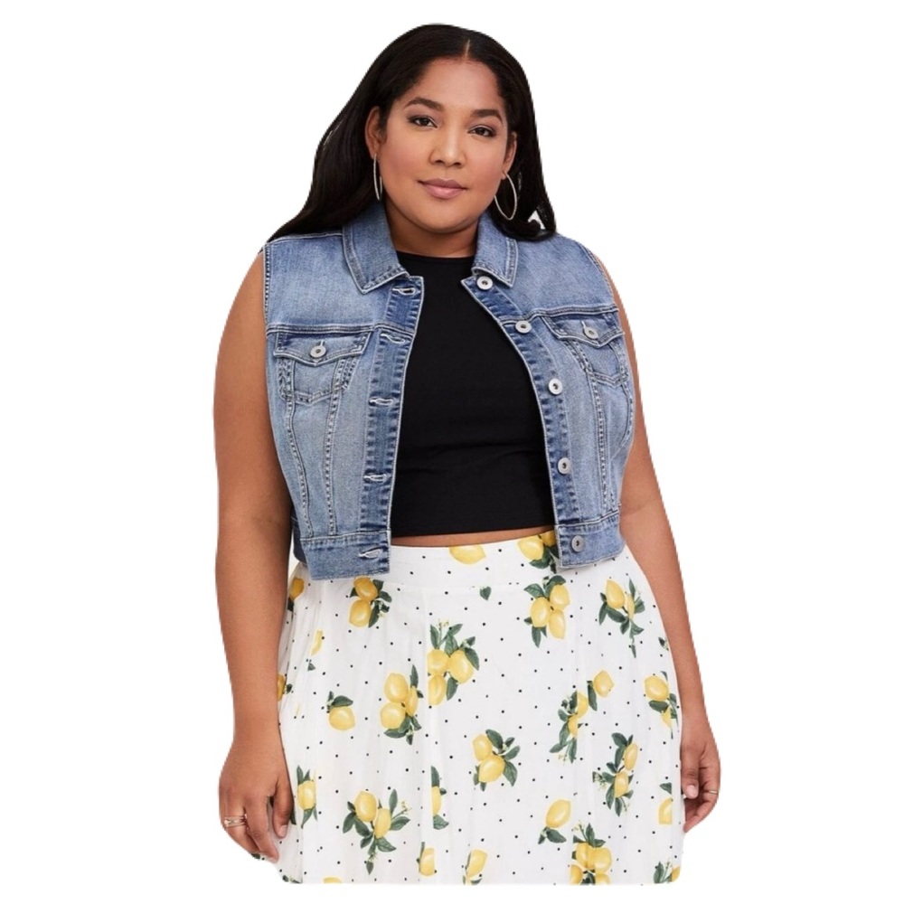 Torrid Light Blue Denim Vest